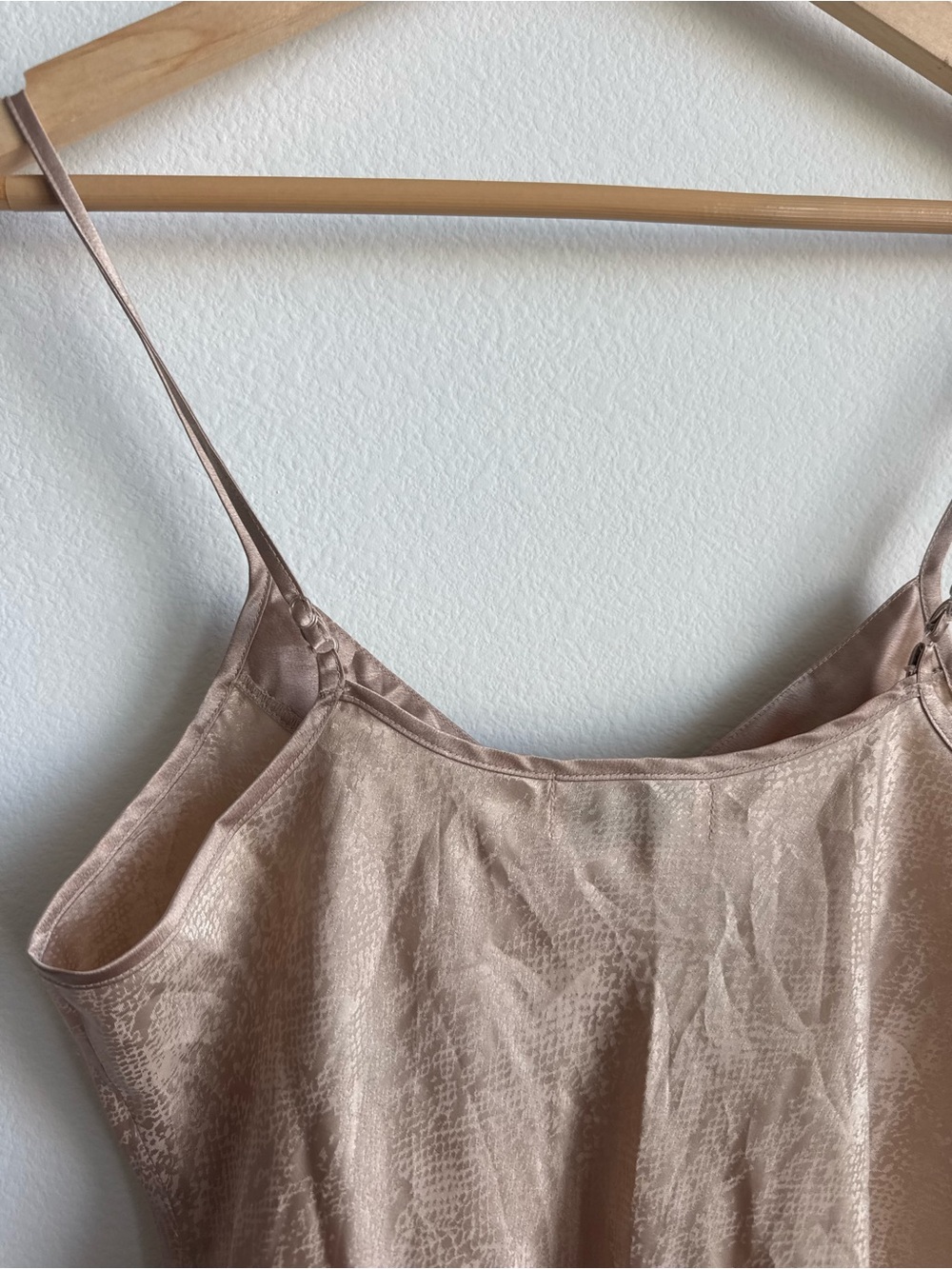 Vintage BG Lingerie Champagne Satin Snake Print Slip Dress Nightgown OS - Picture 7 of 9